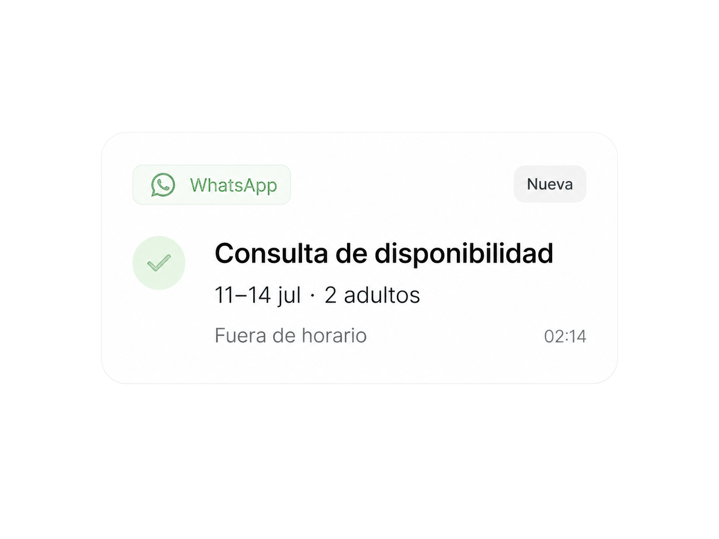 Consulta de disponibilidad por WhatsApp
