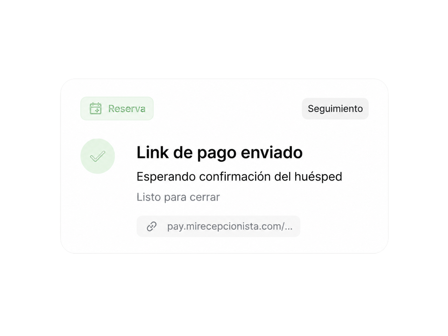 Link de pago enviado