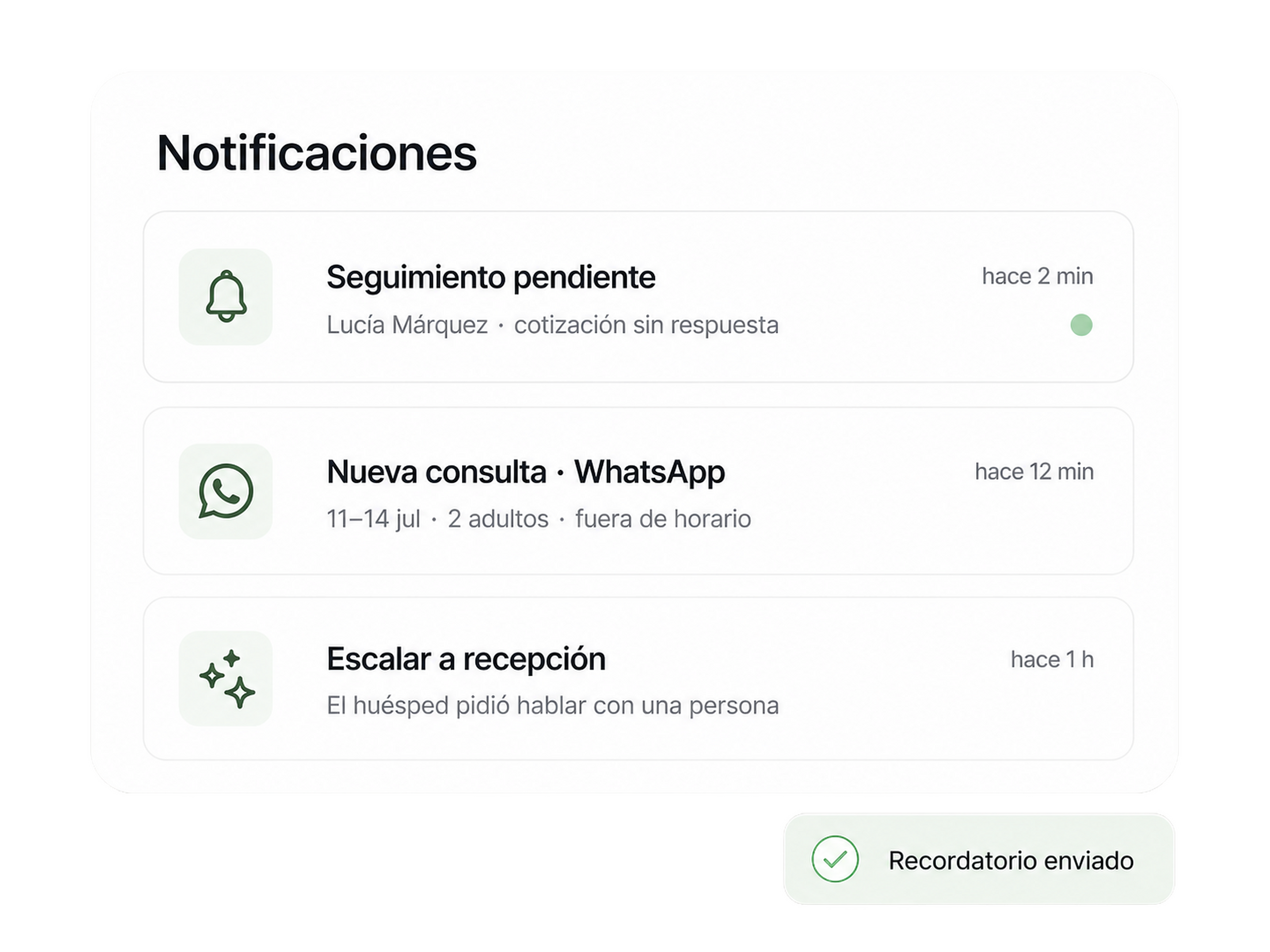 Notificaciones de seguimientos y consultas